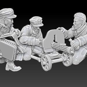 Just Some Miniatures, WW2, Polish People&#39;s Army Maxim MG Team, 28mm, 54mm, Bolt Action, Chain of Command, World War 2, 3D Printed, Minis