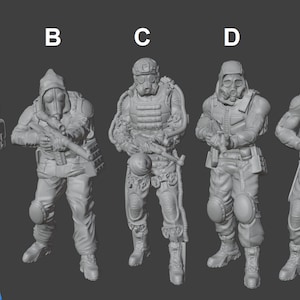 Stalker Miniature, Post Apocalyptic, Zona Alfa, Fallout, Wasteland, 20mm, 28mm, 32mm, 3D Printed, Resin, Wargaming Miniatures, Project Z