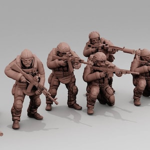 Russian PMC Mercenaries | TurnBase Minifigures, 15mm 20mm 28mm 32mm 54mm Modern Miniatures Post Apocalyptic Zona Alfa Fallout Wasteland RPG