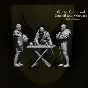 Reconquer Designs, Miniatures, Empire Command Council, 28mm, 20mm, 1/72 scale, 40mm, 54mm, Medieval, Fantasy, DnD, RPG, Caballero Miniatures