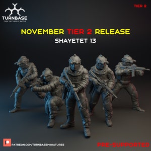 Israeli Special Forces Shayetet 13 5 Minifigures, 15mm 20mm 28mm 32mm 35mm 40mm 54mm Modern Miniatures Post Apocalyptic Zona Alfa Wasteland