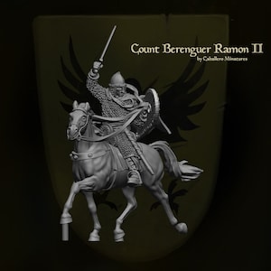 Count Berenguer Ramonn II Knight Reconquer Designs Miniatures, 20mm 28mm 32mm 40mm 54mm 60mm 75mm Scale, Medieval Minifigures Reconquista