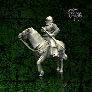 Reconquer Designs, Caballero Miniatures, Medieval Andalusian Warlord Al-Mu&#39;tamid ibn Abbad, 3D Printed, Historical, Wargaming, 28mm, 1/56