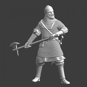 Northern Crusades Miniatures, Medieval Byzantine Varangian Guard, Role Playing Miniatures, 28mm, 3D Printed, Wargaming, Historical, 1/56