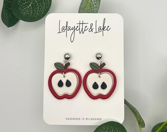Back to School; Teacher Appreciation Apple Earrings