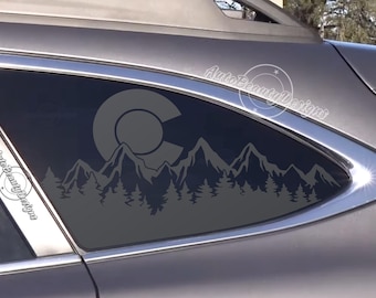 Fits 2020-2025 Subaru Outback Rear Side Window Colorado C Mountain Tree Outdoor Decal Sticker