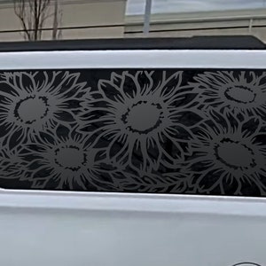 Fits 2015-2020 Chevy Suburban Rear Side Window Floral Sunflowers Decal Sticker