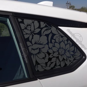 Fits 2020-2025 Toyota Corolla Cross Rear Side Window Floral Flowers Pattern Decal Sticker