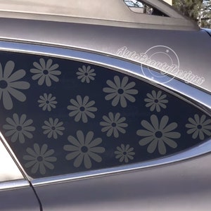 Fits 2020-2025 Subaru Outback Rear Side Window Daisy Floral Flowers Pattern Decal Sticker