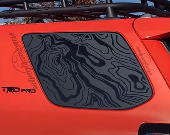 Fits 2010-2024 Toyota 4RUNNER Rear Side Window Topographic Map Decal Sticker