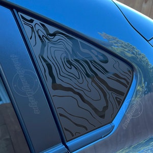 Fits 2018-2023 Subaru CrossTrek  Rear Side Windows Topographic Map Decal Sticker