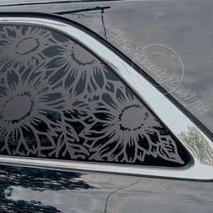 Fits 2016-2020 Kia Sorento Rear Side Window Floral Sunflower Pattern Decal Sticker