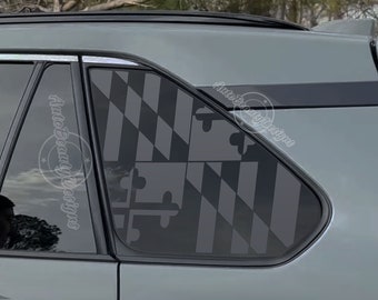 Fits 2019-2025 Toyota RAV4 Rear Side Window Maryland Flag Decal Sticker