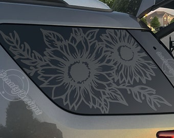Fits 2011-2019 Ford Explorer Rear Side Window Sunflowers Floral Decal Sticker