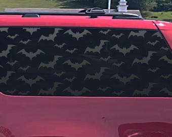 Fits 2007-2014 Chevy Suburban Rear Side Window Halloween Bats Decal Sticker