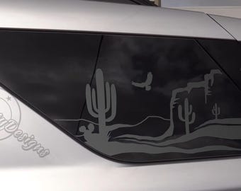 Fits 2020-2026 Ford Explorer Rear Side Window Desert Cactus Decal Sticker