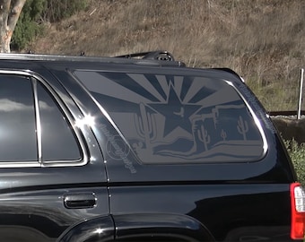 Fits 1996-2002 Toyota 4RUNNER Rear Side Window Arizona State Flag Desert Cactus Decal Sticker