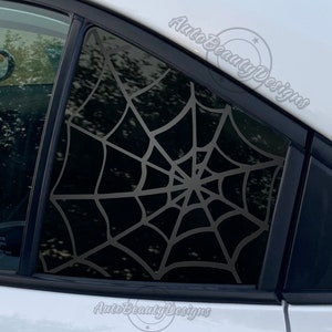 Fits 2020-2024 Toyota Corolla Rear Side Quarter Window Spider Web Decal Sticker
