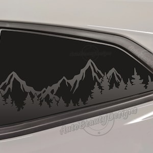 Fits 2016-2022 Chevrolet Camaro Rear Side Window Mountain Tree Outdoor Decal Sticker