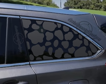 Fits 2014-2019 Toyota Highlander Rear Side Window Cow Print Decal Sticker