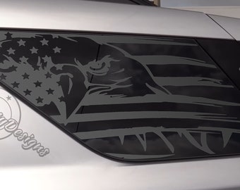 American Flag Window Decals For Ford Explorer 2020-2024 - Precut Matte Black Vinyl, Made In USA - View #11