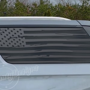 Fits 2021-2024 Chevy Suburban Rear Side Windows Distressed American Flag Decal Sticker