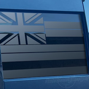 Fits 2019-2025 Chevy Silverado Rear Middle Sliding Window Hawaiian Flag Decal Sticker