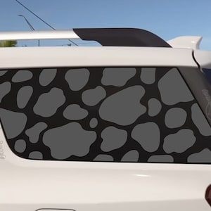 Fits 2018-2023 GMC Acadia Rear Side Window Cow Print Decal Sticker