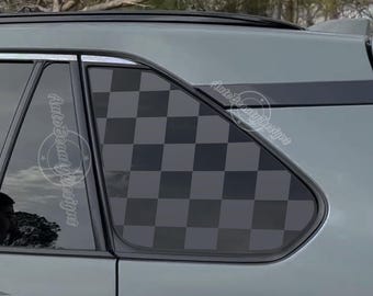 Fits 2019-2025 Toyota RAV4 Rear Side Window Checkered Flag Decal Sticker