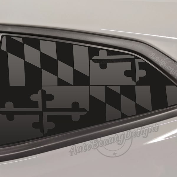 Fits 2016-2022 Chevrolet Camaro Rear Side Windows Maryland Flag Decal Sticker
