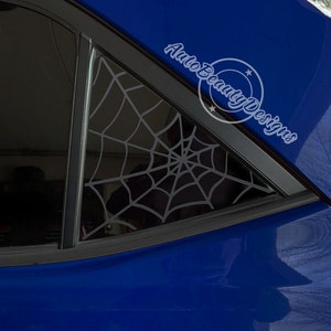 Fits 2014-2019 Toyota Corolla Rear Side Quarter Window Spider Web Decal Sticker