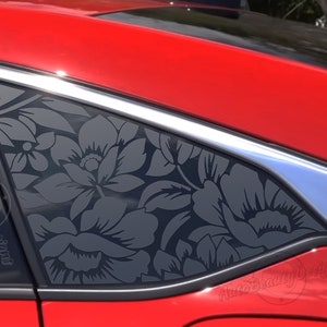 Fits 2018-2022 Honda Accord Rear Side Window Floral Flowers Decal Sticker