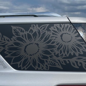 Fits 2018-2023 Chevrolet Traverse Rear Side Window Sunflowers Decal Sticker