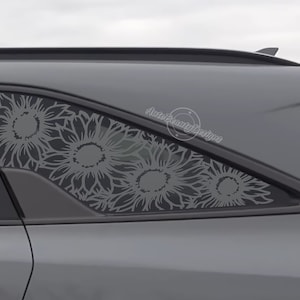 Fits 2021-2025 Kia Sorento Rear Side Window Sunflower Floral Pattern Decal Sticker