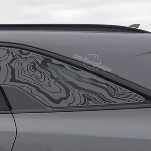 Fits 2021-2025 Kia Sorento Rear Side Window Topographic Map Decal Sticker