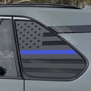 Fits 2019-2025 Toyota RAV4 Rear Side Window American Flag Blue Red Green Thin Line Decal Sticker