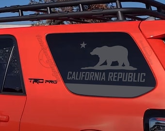Fits 2010-2024 Toyota 4RUNNER Rear Side Window California Flag Decal Sticker