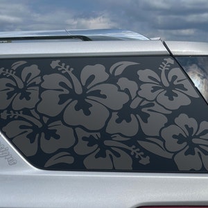 Fits 2018-2023 Chevrolet Traverse Rear Side Window Hibiscus Flowers Floral Decal Sticker
