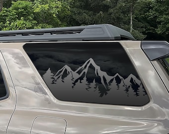Fits 2025-2026 Toyota 4RUNNER Rear Side Window Mountain Tree Outdoor Decal Sticker