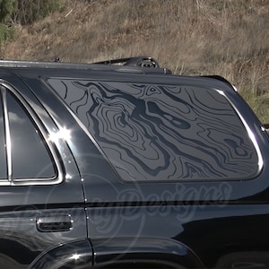 Fits 1996-2002 Toyota 4RUNNER Rear Side Window Topographic Map Decal Sticker