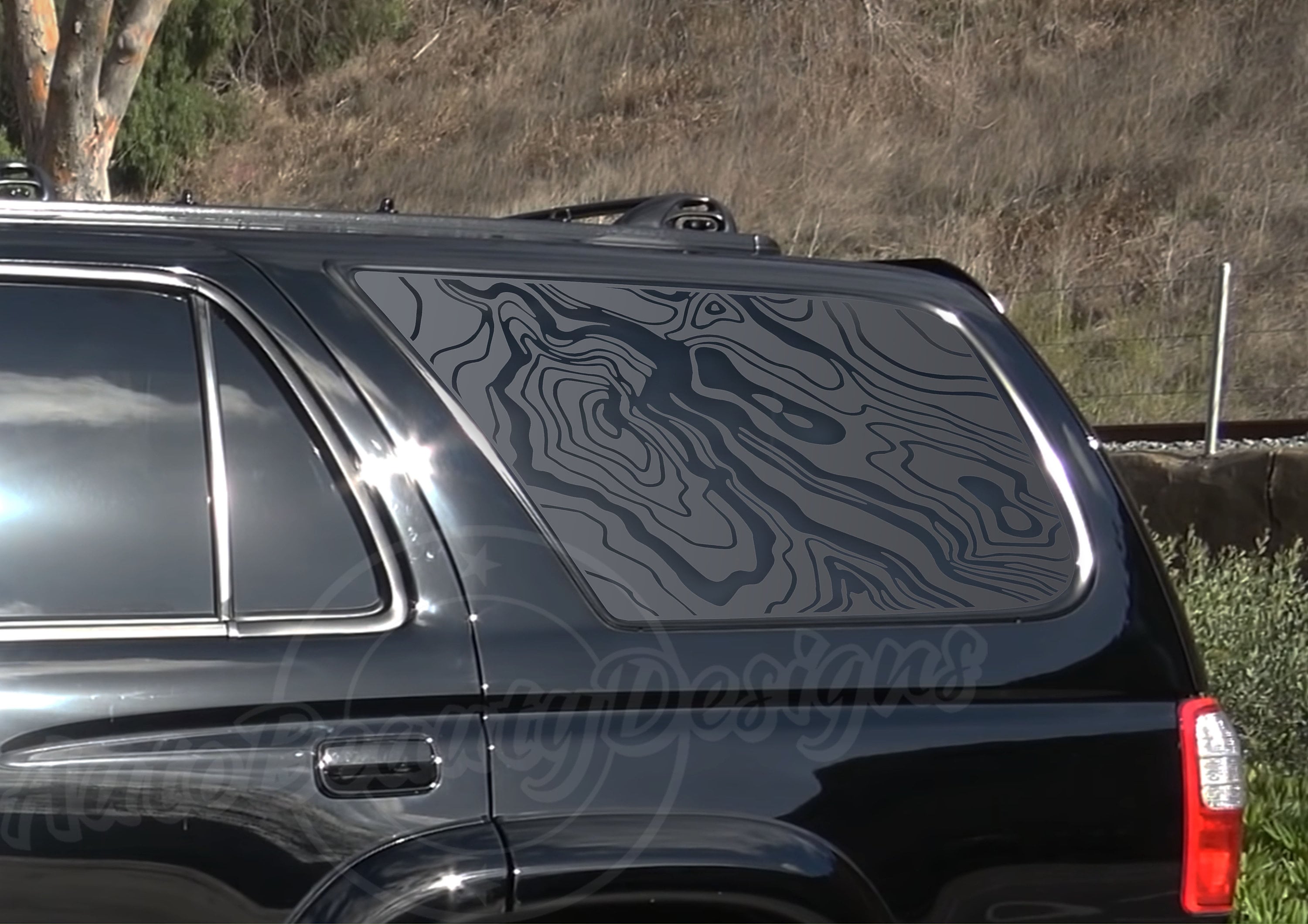 Fits 1996-2002 Toyota 4RUNNER Rear Side Window Topographic Map Decal Sticker