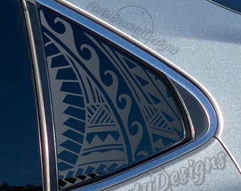 Fits 2018-2024 Toyota Camry Rear Side Window Polynesian Tribal Decal Sticker