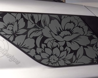 Fits 2020-2026 Ford Explorer Rear Side Window Flowers Floral Decal Sticker