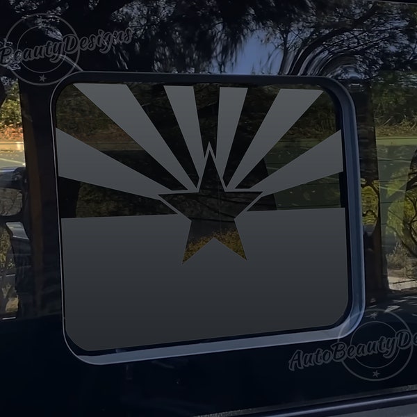Puerto Rico Flag Decal Sticker – For 2015–2023 Ford F150 Rear Middle Window, Black Matte Vinyl