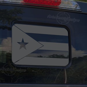 Fits 2018-2025 Ford Ranger Rear Middle Sliding Window Puerto Rican Flag Decal Sticker