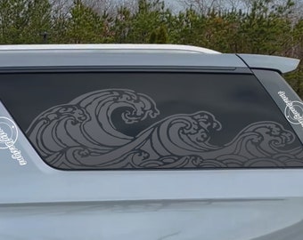 Fits 2021-2026 Chevy Suburban Rear Side Window Ocean Waves Decal Sticker