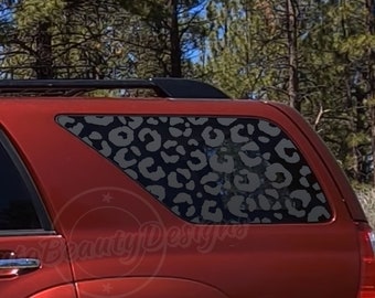4runner Leopard Cheetah Print Rear Window Decals (2010-2023), Matte Black Stickers 4runner Leopard Cheetah Print Rear Window Decals (2010-2023), Matte Black Stickers