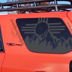 Fits 2010-2024 Toyota 4RUNNER Rear Side Window Zia Symbol Mountain Tree Outdoor Decal Sticker