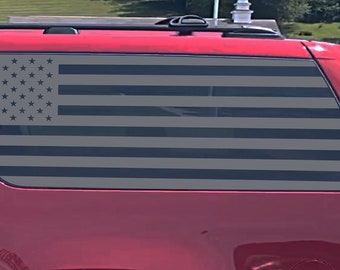 Fits 2007-2014 GMC Yukon XL Rear Side Window American Flag Decal Sticker