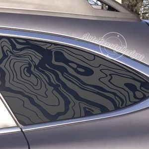 Fits 2020-2025 Subaru Outback Rear Side Window Topographic Map Decal Sticker